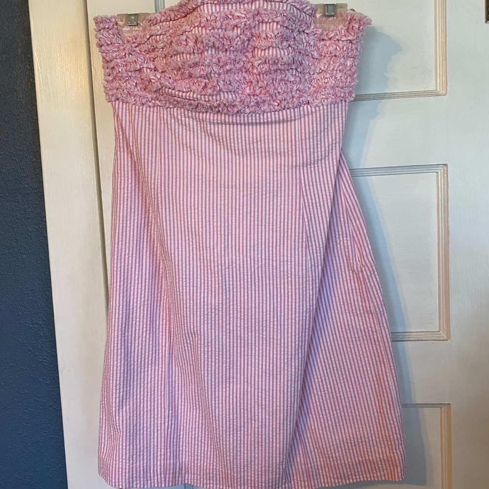 Lilly Pulitzer Strapless Seersucker Dress